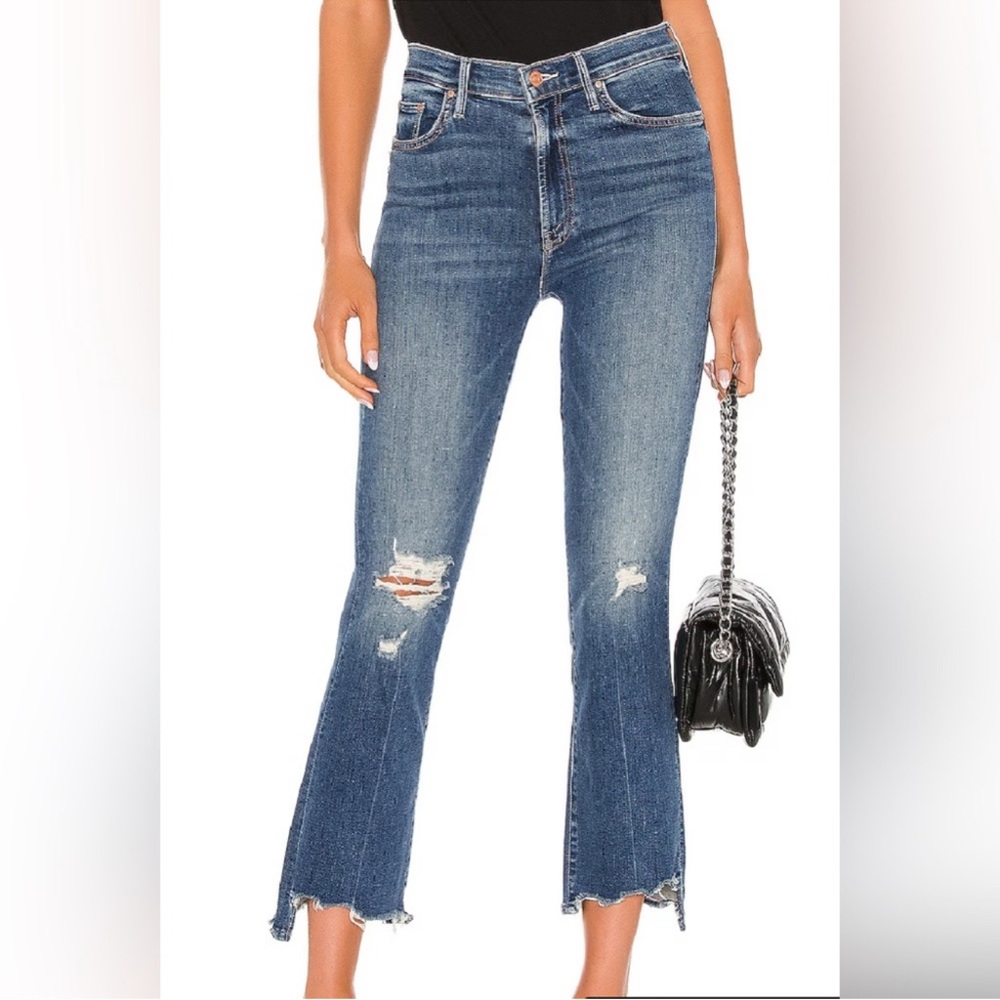 MOTHER The Insider Crop Step Chew Jeans in Dancing On Coals Sz 26